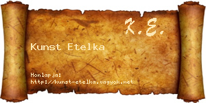 Kunst Etelka névjegykártya